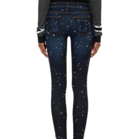Women'sRAG & BONE Paint Splatter Cate Mid Rise Skinny Jeans Size 27 Anfield NWOT - Picture 4 of 12